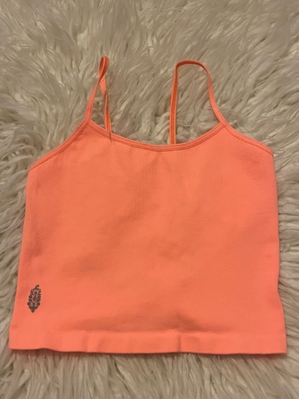 Everyday Ribbed Spaghetti-Strap Cami in Coral Peach